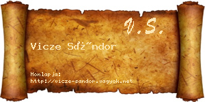 Vicze Sándor névjegykártya