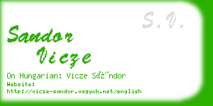 sandor vicze business card